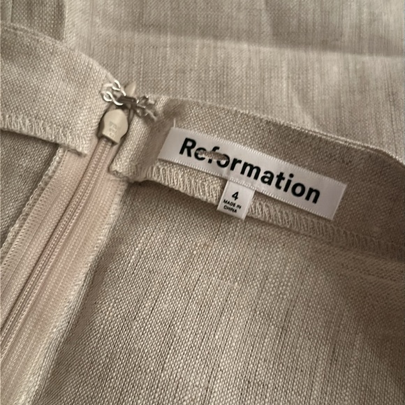 NEW Reformation Farley Linen Two Piece Matching Set in Beige Oat | size 4 - Picture 7 of 9